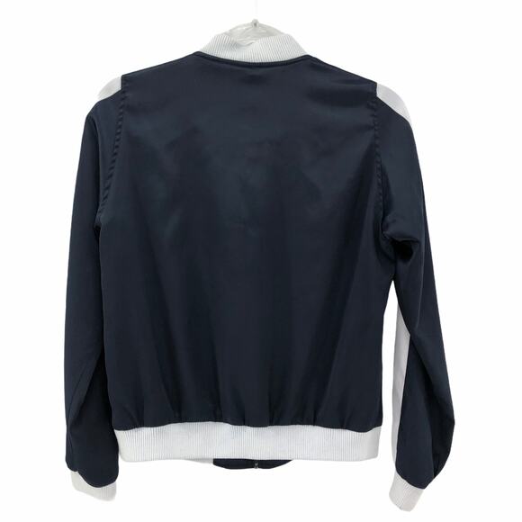 Juicy Couture SMALL Navy Blue Cactus Patch Track Windbreaker Bomber Jacket Zip - Picture 4 of 7